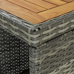 vidaXL Bar Table with Storage Rack Grey 120x60x110 cm Poly Rattan 6