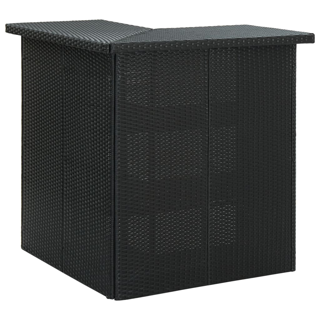 vidaXL Corner Bar Table Black 100x50x105 cm Poly Rattan 1