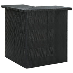 vidaXL Corner Bar Table Black 100x50x105 cm Poly Rattan 1