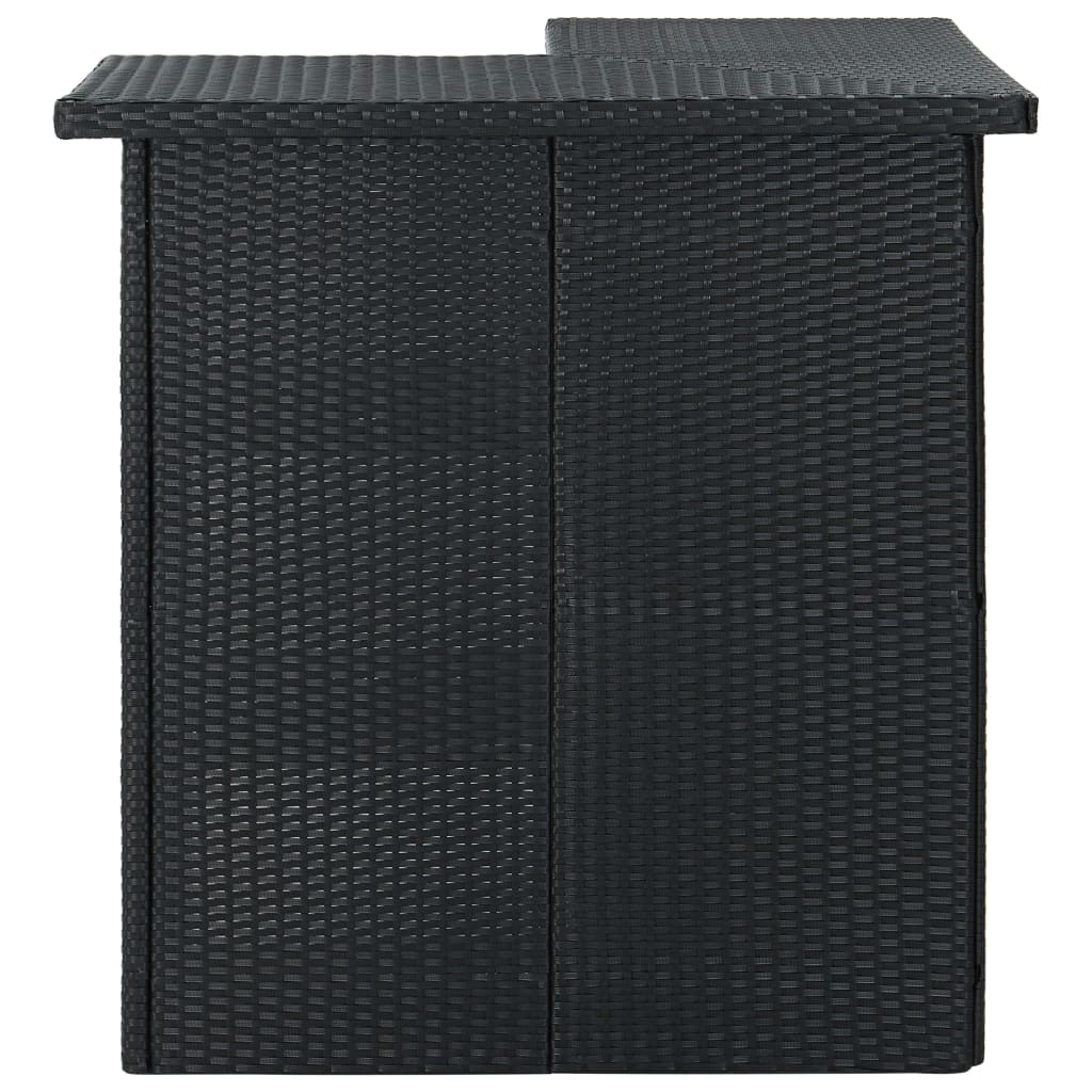 vidaXL Corner Bar Table Black 100x50x105 cm Poly Rattan 2