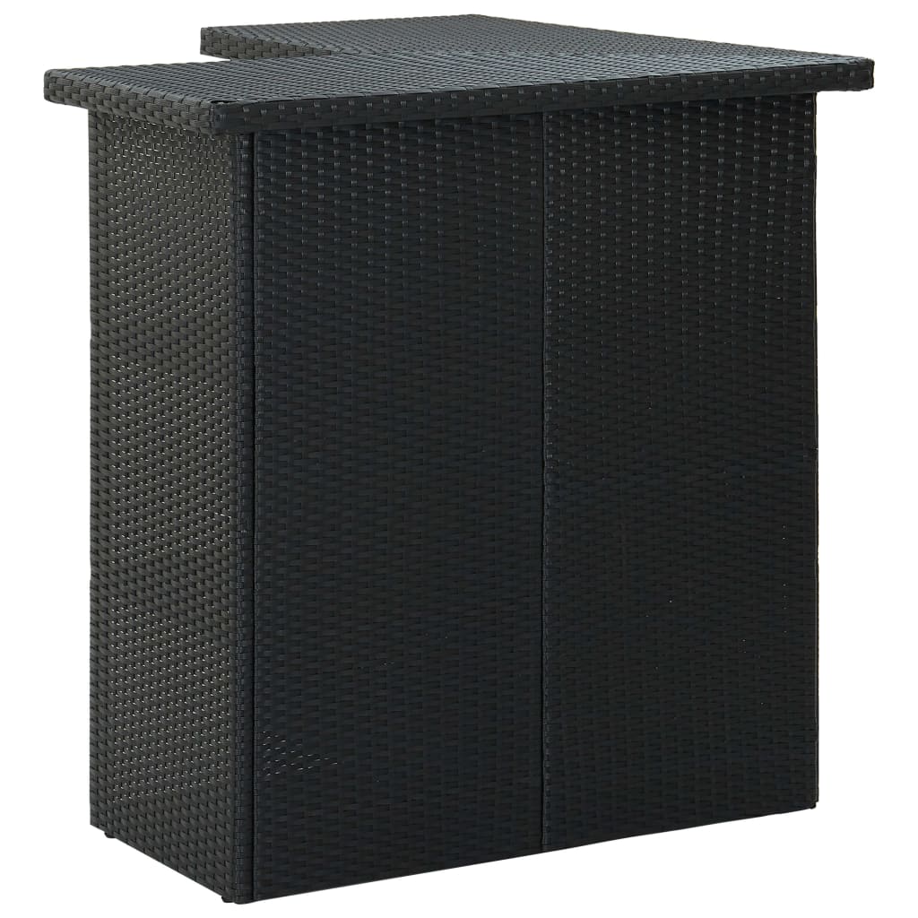 vidaXL Corner Bar Table Black 100x50x105 cm Poly Rattan 3