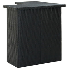 vidaXL Corner Bar Table Black 100x50x105 cm Poly Rattan 3