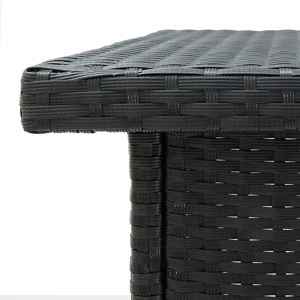 vidaXL Corner Bar Table Black 100x50x105 cm Poly Rattan 6