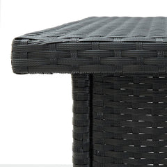 vidaXL Corner Bar Table Black 100x50x105 cm Poly Rattan 6