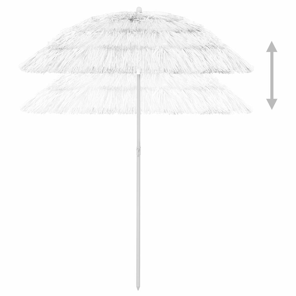 vidaXL Hawaii Beach Parasol White 180 cm 4