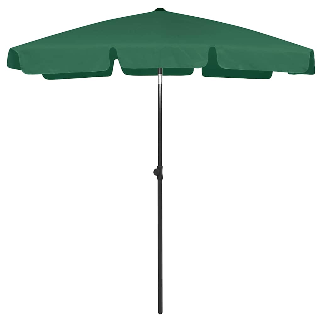 vidaXL Beach Parasol | Green | Polyester | 180x120 cm | Tiltable | Beach Parasol 1