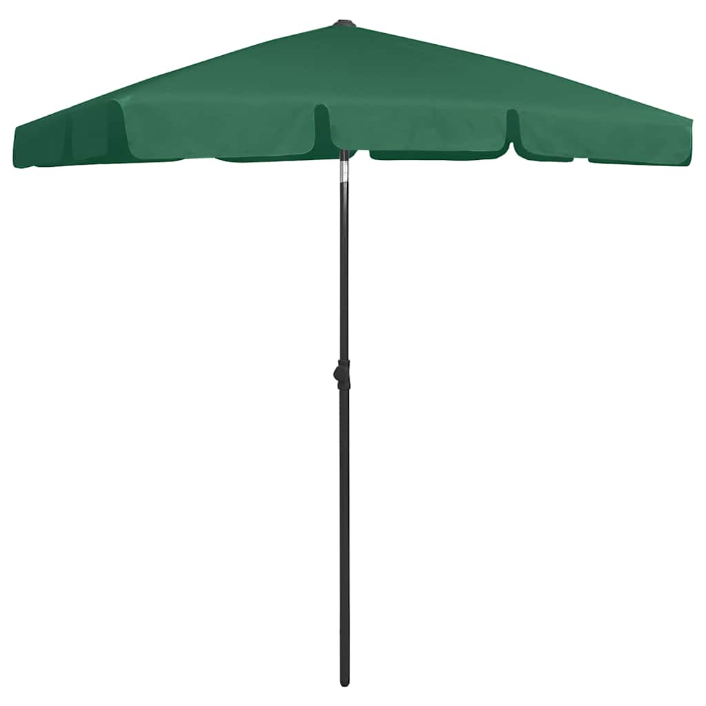 vidaXL Beach Parasol | Green | Polyester | 180x120 cm | Tiltable | Beach Parasol 2