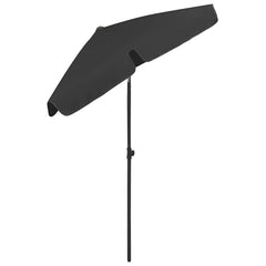 vidaXL Beach Parasol | Black | Polyester | Medium | Tiltable | Beach Parasol 4