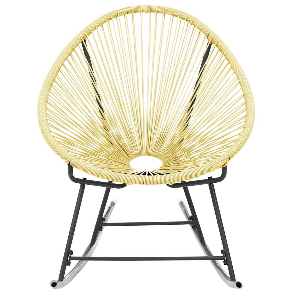 Outdoor Rocking Chair Poly Rattan Beige
