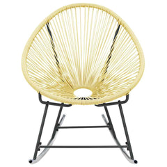 Outdoor Rocking Chair Poly Rattan Beige