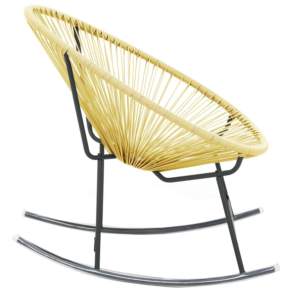 Outdoor Rocking Chair Poly Rattan Beige