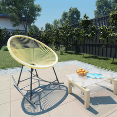 Outdoor Rocking Chair Poly Rattan Beige