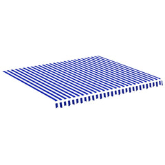 vidaXL Awning Replacement Fabric Blue and White 400x350 cm Polyester 2