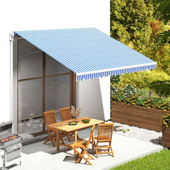 vidaXL Awning Replacement Fabric Blue and White 400x350 cm Polyester 1