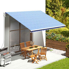 vidaXL Awning Replacement Fabric Blue and White 450x350 cm Polyester 1