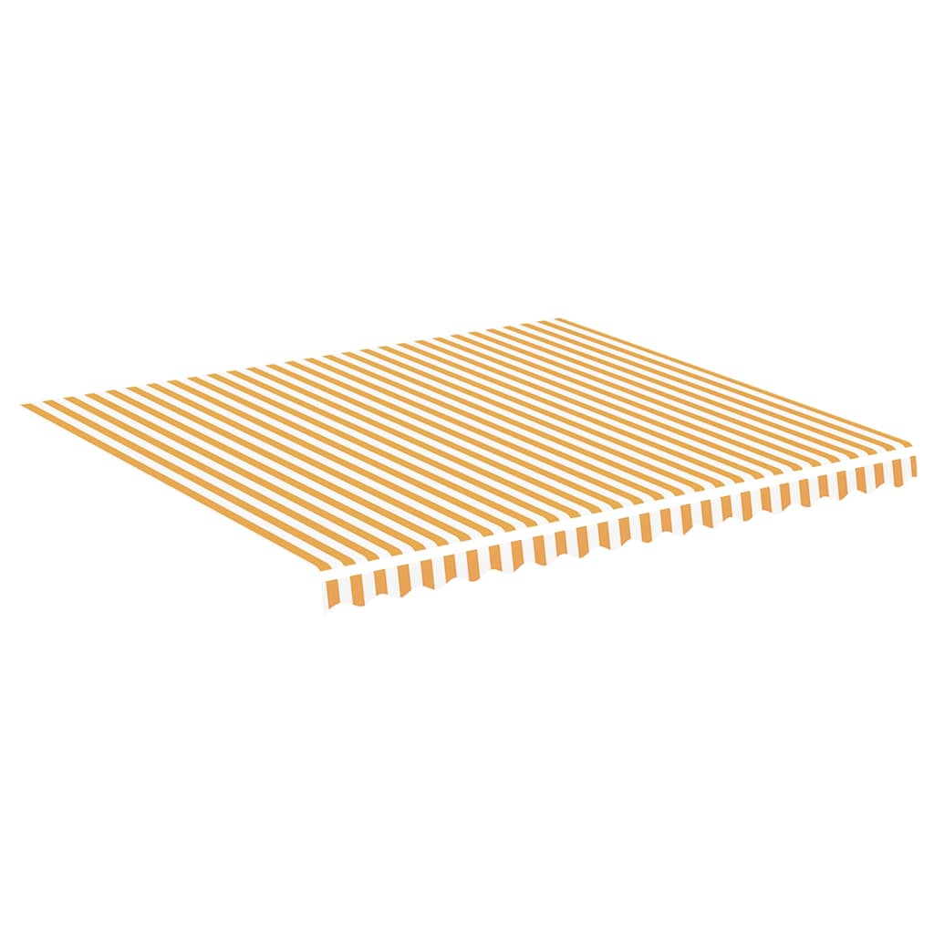 vidaXL Awning Replacement Fabric Yellow and White 400x350 cm Polyester 2