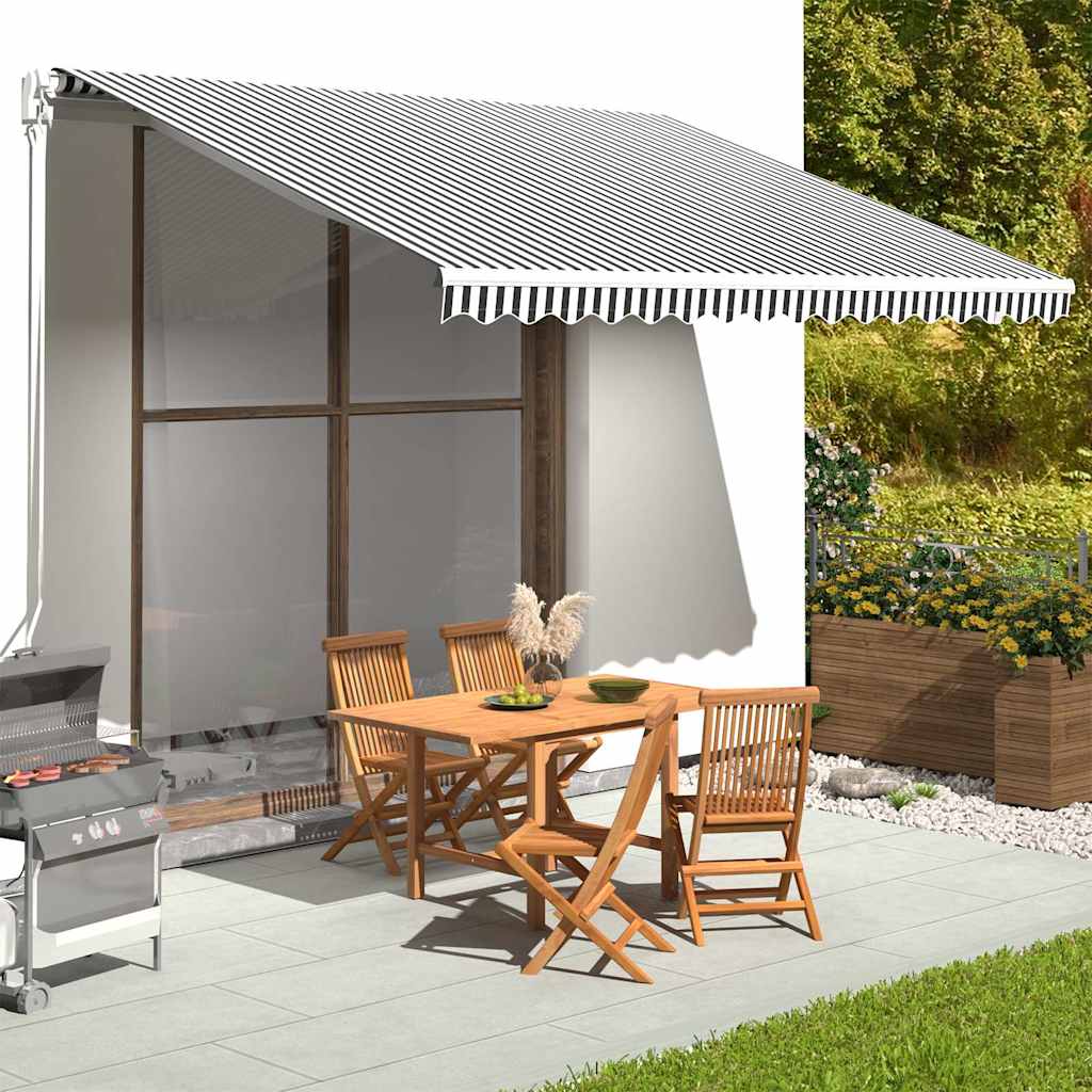 vidaXL Awning Replacement Fabric Anthracite and White 400x350 cm Polyester 1