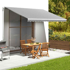vidaXL Awning Replacement Fabric Anthracite and White 450x300 cm Polyester 1