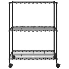 vidaXL 3-Tier Storage Rack with Wheels 60x35x81 cm Black 150 kg 4