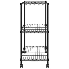 vidaXL 3-Tier Storage Rack with Wheels 60x35x81 cm Black 150 kg 5