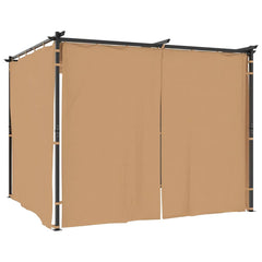 Gazebo with Curtains Steel Taupe
