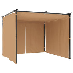 Gazebo with Curtains Steel Taupe