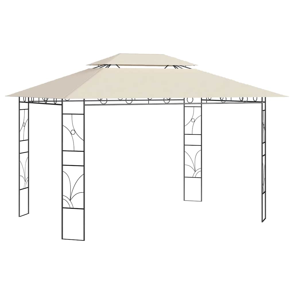 Gazebo 4x3x2,7 m 160 g/m² Cream