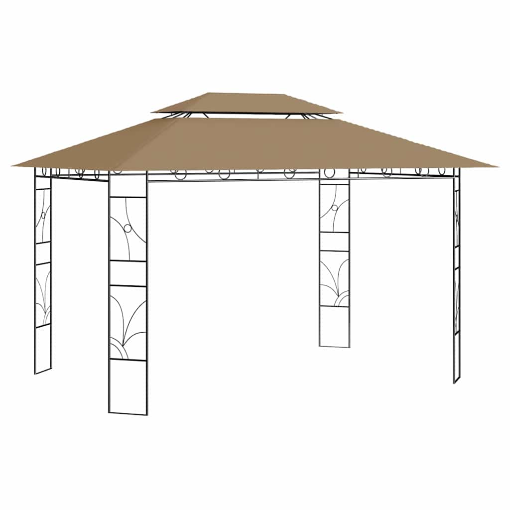 Gazebo 4x3x2,7 m 160 g/m² Taupe