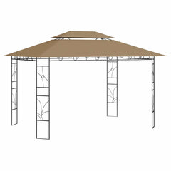 Gazebo 4x3x2,7 m 160 g/m² Taupe