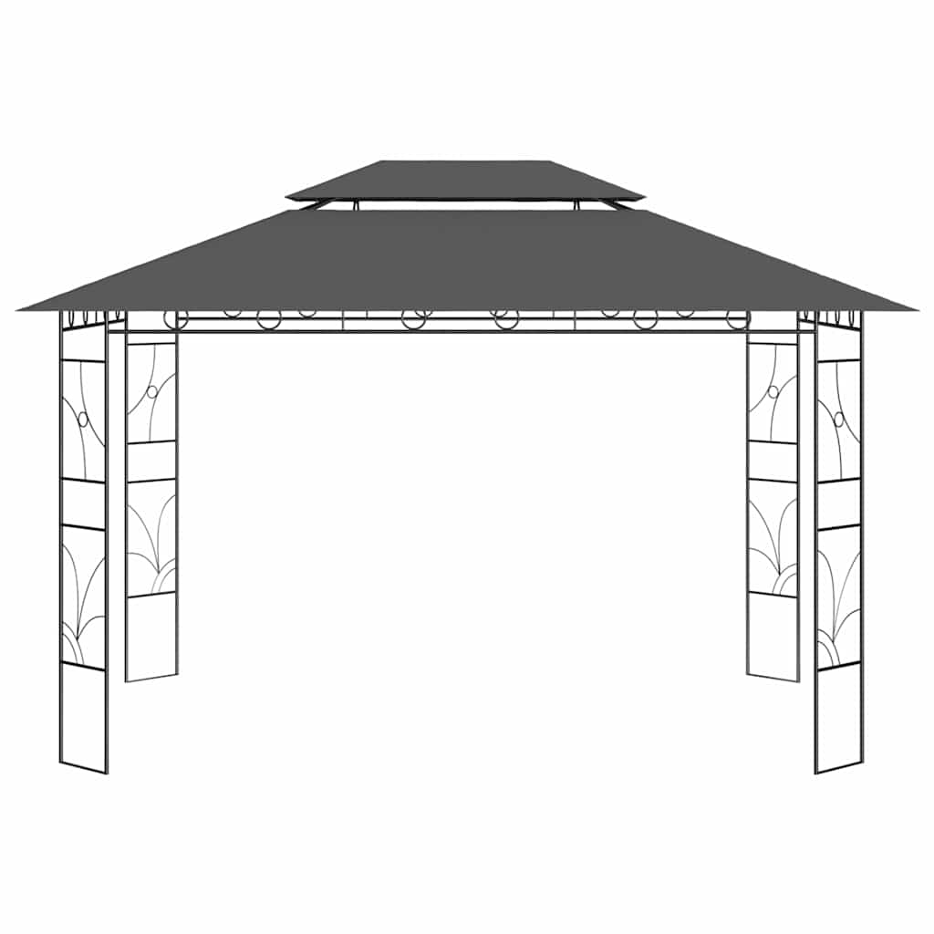 Gazebo 4x3x2,7 m 160 g/m² Anthracite