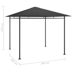 Gazebo 3x3x2,7 m 180 g/m² Anthracite