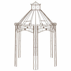 314000 vidaXL Garden Pavilion Antique Brown 400x258x378 cm Iron 3