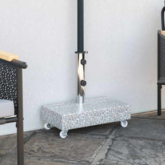 vidaXL Umbrella Base Light Grey 45x25x8.3 cm Granite 1