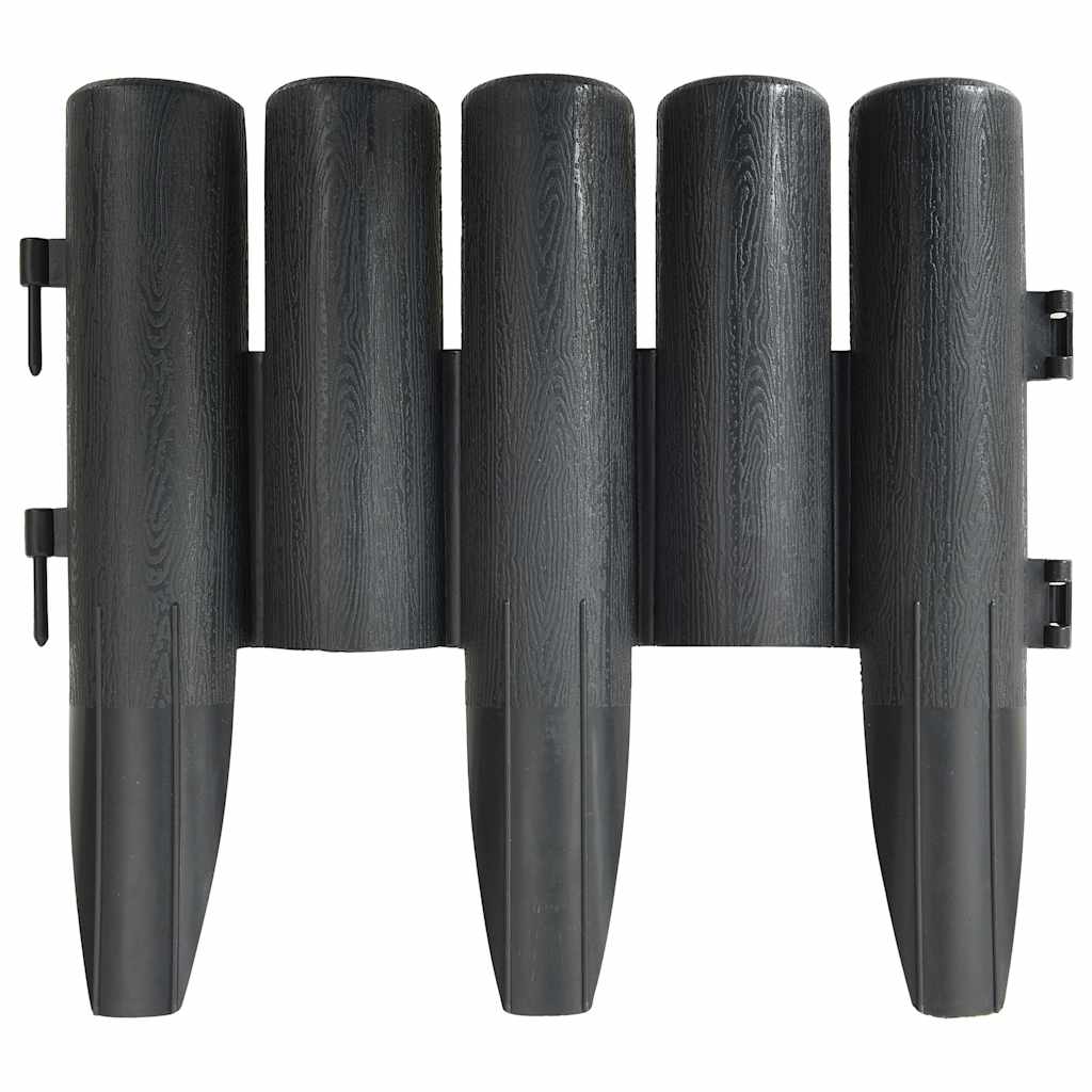vidaXL Lawn Edgings 36 pcs Anthracite 10 m PP 3