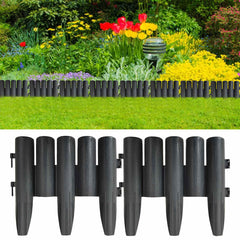 vidaXL Lawn Edgings 36 pcs Anthracite 10 m PP 1