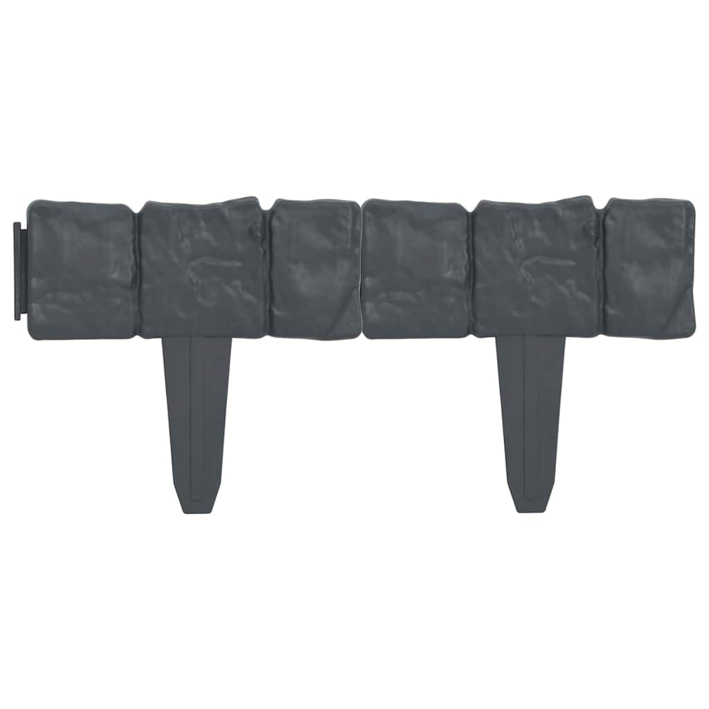vidaXL Lawn Fence Stone Look 41 pcs Plastic 10 m 4