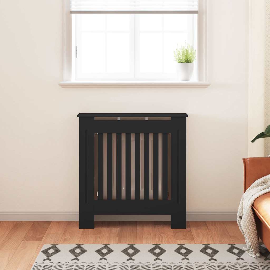 vidaXL Engineered Wood Radiator Cover Black 78 cm 3