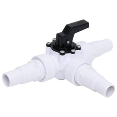 vidaXL 3-way Ball Valve | White and Black | Plastic | 3-Way Ball Valve | Other 1