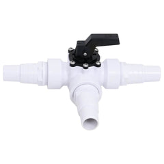 vidaXL 3-way Ball Valve | White and Black | Plastic | 3-Way Ball Valve | Other 3