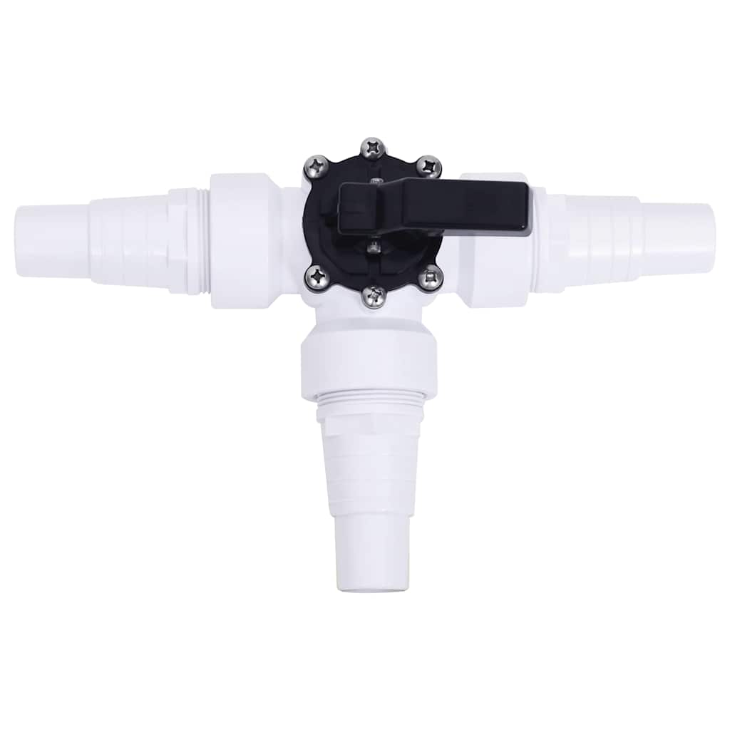 vidaXL 3-way Ball Valve | White and Black | Plastic | 3-Way Ball Valve | Other 4