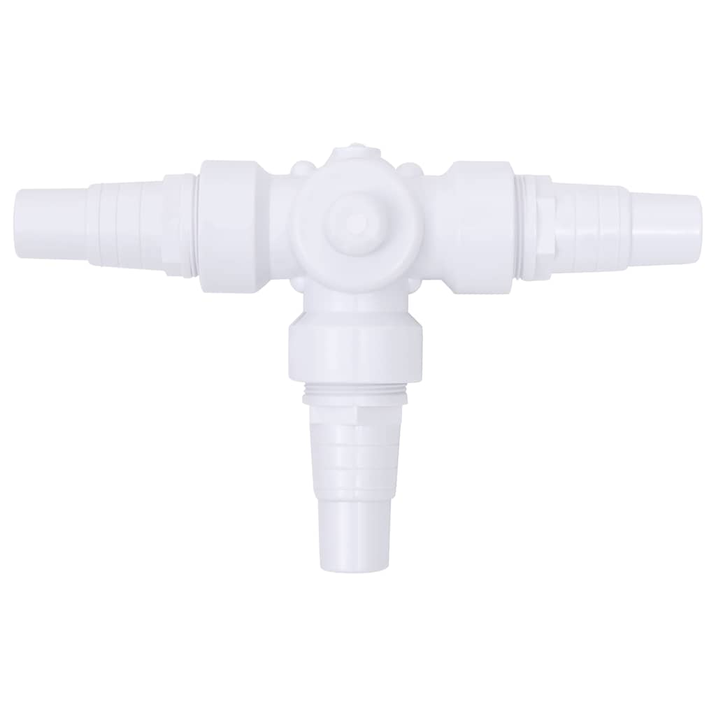 vidaXL 3-way Ball Valve | White and Black | Plastic | 3-Way Ball Valve | Other 5