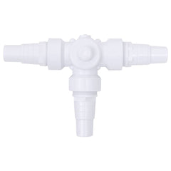 vidaXL 3-way Ball Valve | White and Black | Plastic | 3-Way Ball Valve | Other 5