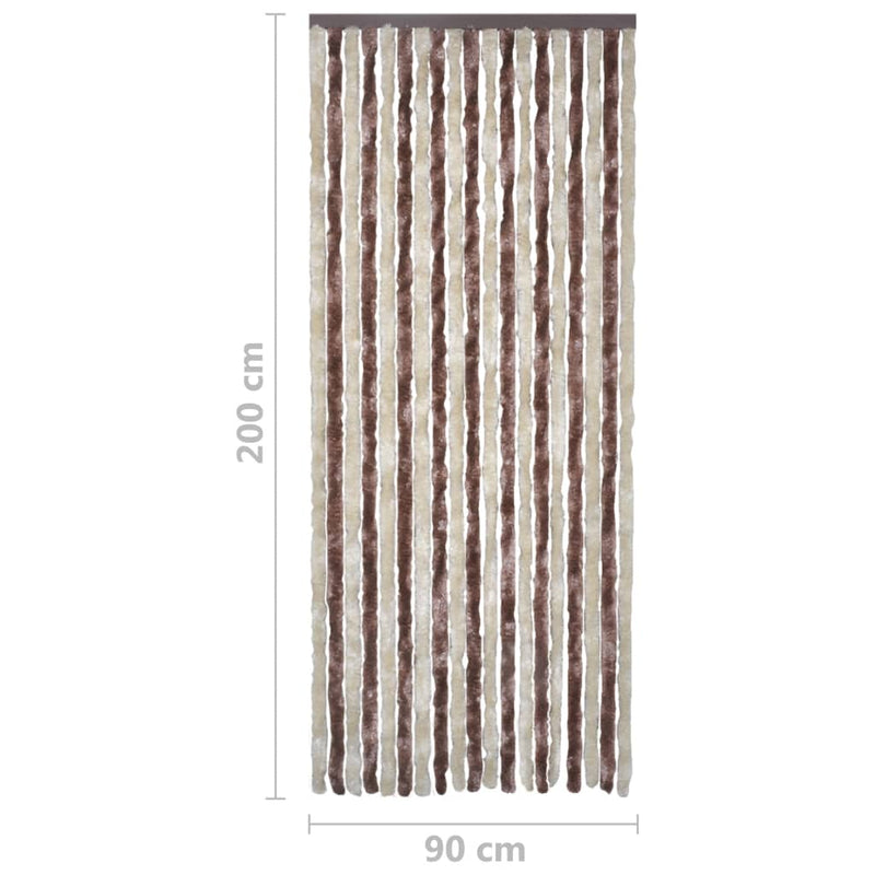 Insect Curtain Beige and Light Brown 90x200 cm Chenille