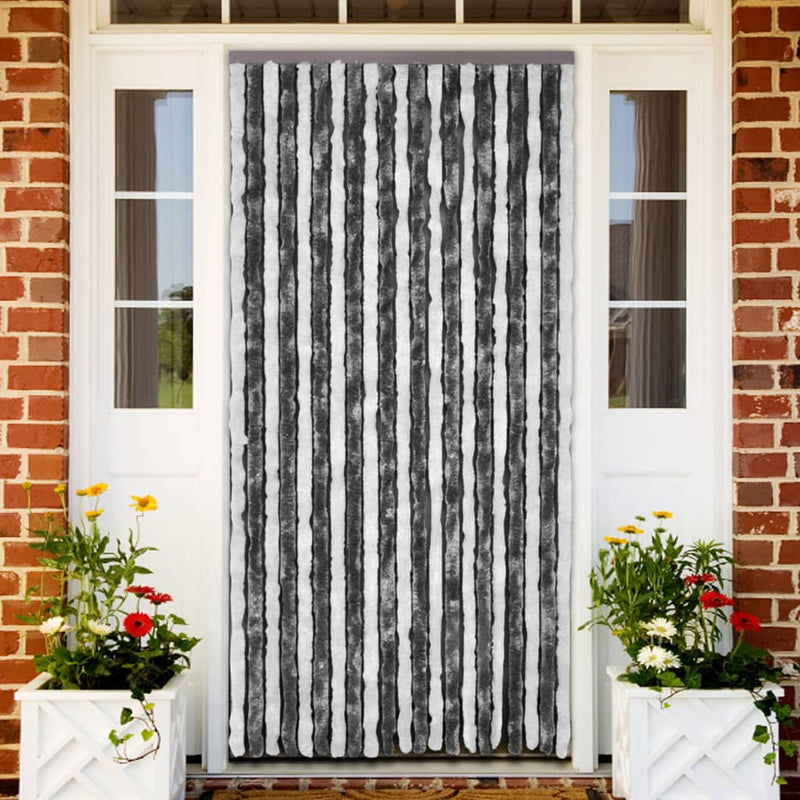 Insect Curtain Grey and White 90x200 cm Chenille