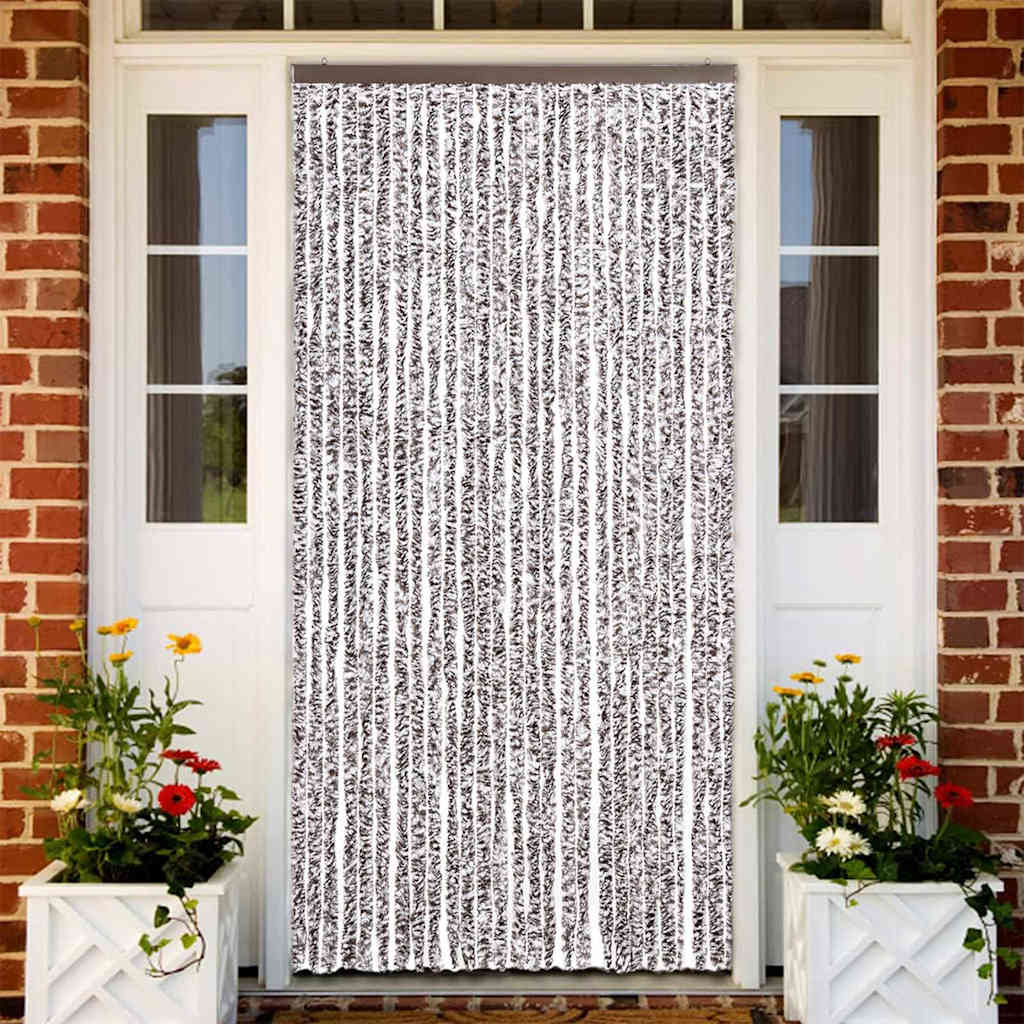 vidaXL Insect Curtain Brown and Beige 118x220 cm Chenille 1