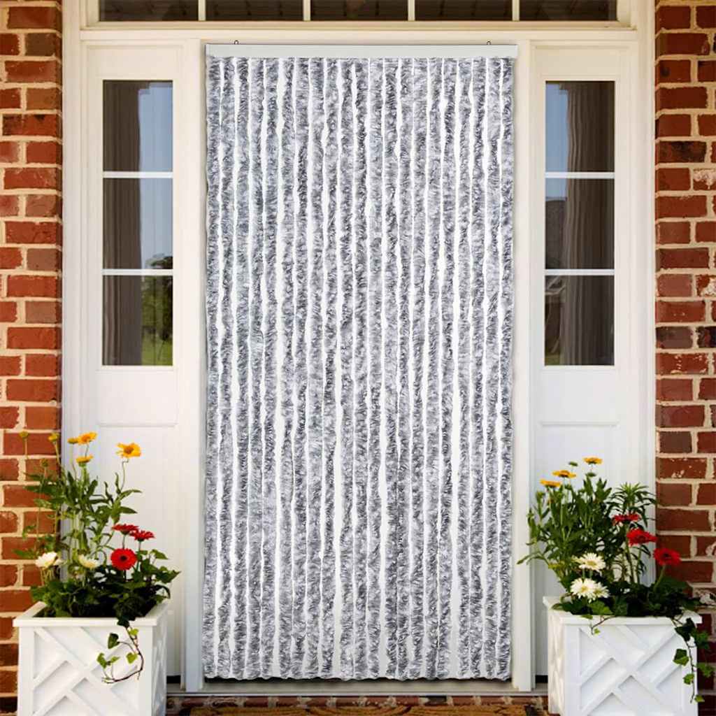 Fly Curtain in White and Grey