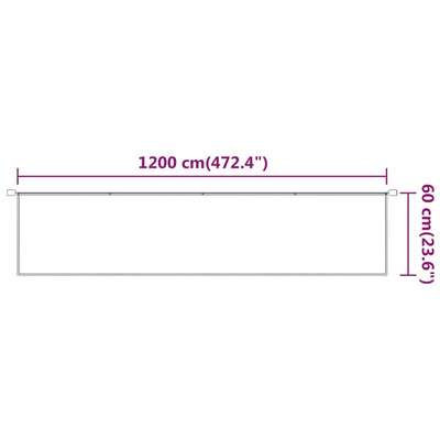 Vertical Awning White 60x1200 cm Oxford Fabric