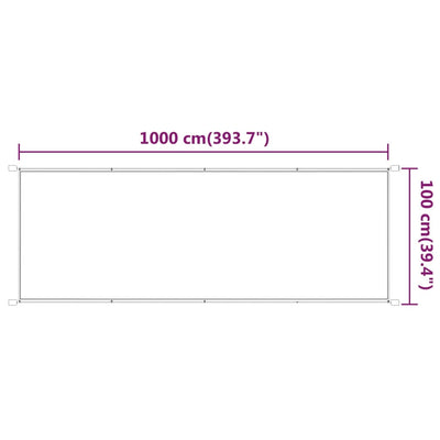 Vertical Awning White 100x1000 cm Oxford Fabric