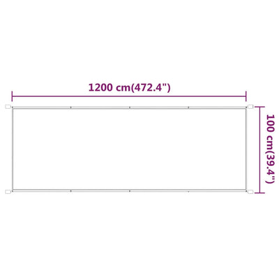 Vertical Awning White 100x1200 cm Oxford Fabric