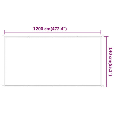 Vertical Awning White 140x1200 cm Oxford Fabric